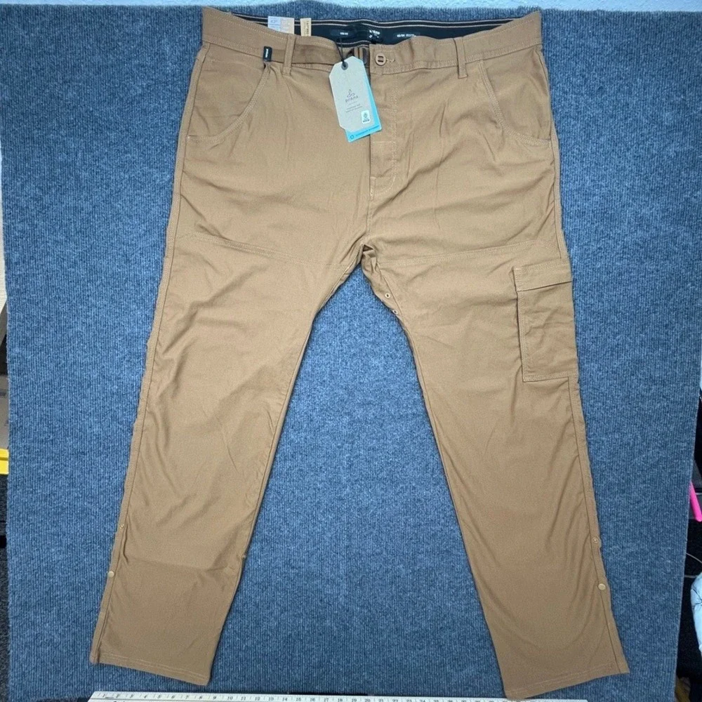 prAna Stretch Zion Slim Pant II Mens 42x34 Sepia Tan Hiking Cargo Pants NWT